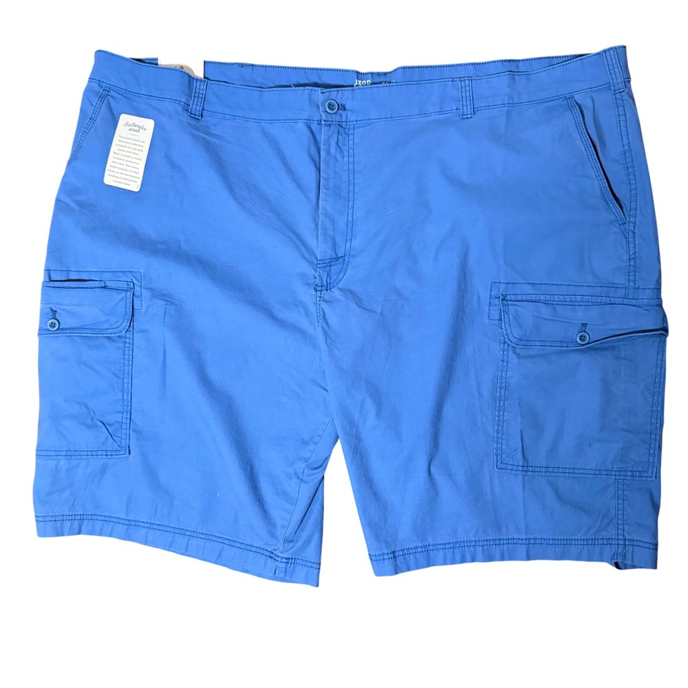 Izod Saltwater Stretch Relaxed Classic Cargo Shorts NEW (54x11) Blue Lightweight